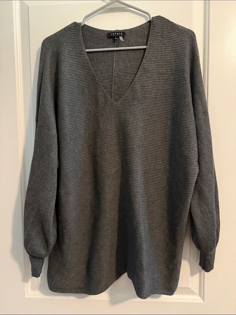 STATE Gray V-Neck Sweater | Lightweight Knit | Everyday Essential